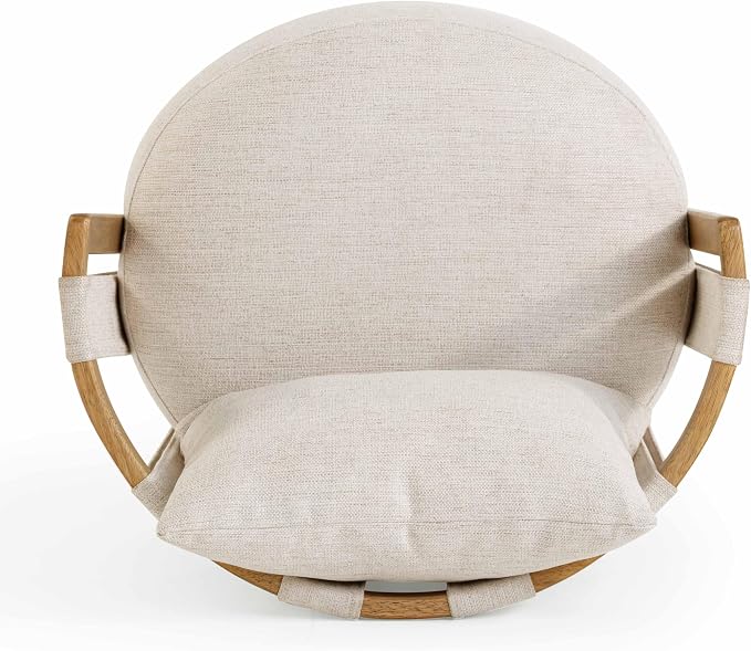 First of a Kind Swivel Chair in Cream Linen - Image 6