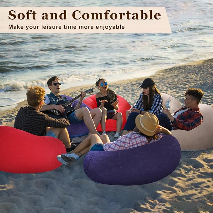 Realspring Inflatable Bean Bag Chairs Outdoor Blow up Camping Chairs Inflatable - Image 6