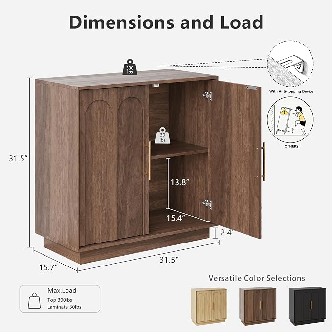 FORTUNETEC Sideboard Buffet Cabinet - Image 2