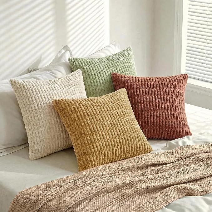 Fancy Homi 4 Packs Boho Fall Decorative Throw Pillow Covers 18x18 Inch - Image 8