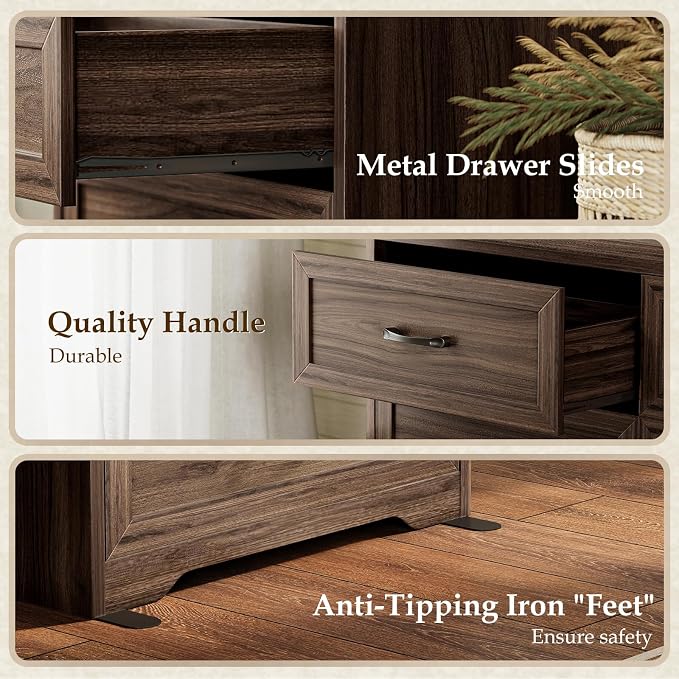 AODK Farmhouse Tall 6 Drawer Dresser - Image 6