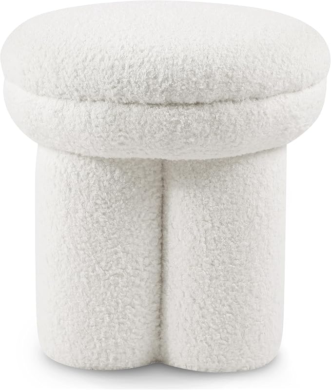 Furniture of America Rami Modern 18-inch Mushroom-Shape Upholstered Ottoman - Image 4