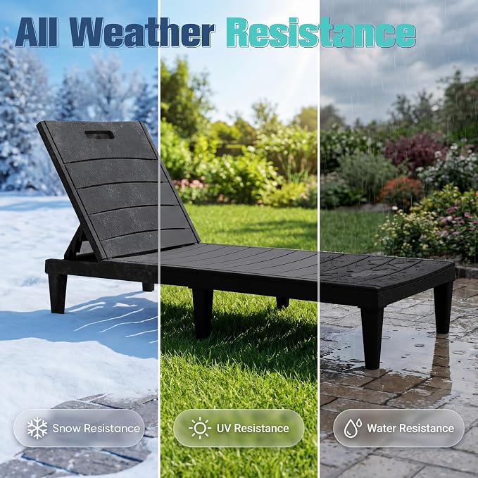 Devoko Outdoor Chaise Lounge Chair Set of 2 - Image 8