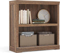 LINSY HOME 2-Tier Bookcase and Bookshelf, Small Wood Display Storage Shelves by LINSYHOME