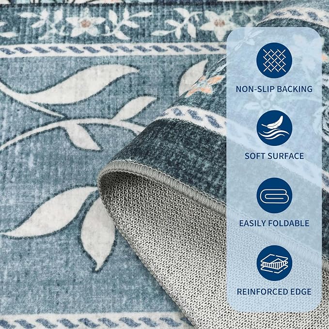 GarveeHome Mist Blue 2x3 Door Mat Indoor Rugs - Image 6