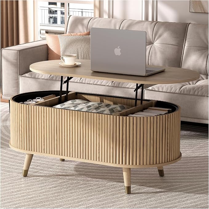 JOINICE 42.5" Oval Lift Top Coffee Table by Joinice