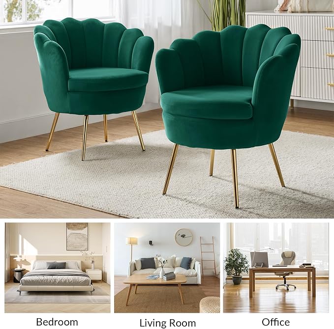 HULALA HOME Modern Velvet Accent Chairs Set of 2 - Image 7