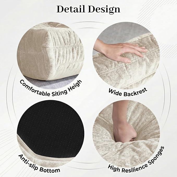 Bean Bag Chair, 3 Seater Fireside Chair, Giant Bean Bag Chairs - Image 5