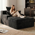 Boneless Chaise Lounge Couch Indoor, Small Corduroy Upholstered Sleeper Sofa by FelizHome