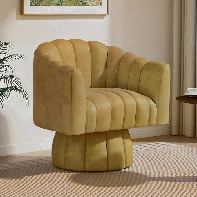 Dewhut Swivel Accent Chair, 360° Swivel Barrel Chair by FocusOnQualityFurniture