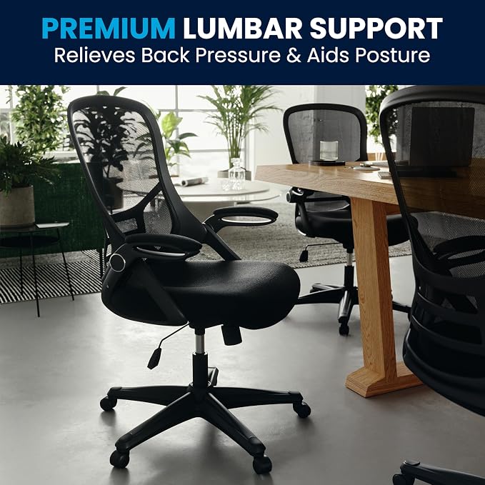 Flash Furniture Porter High Back Black Mesh Ergonomic Swivel Office Chair - Image 9