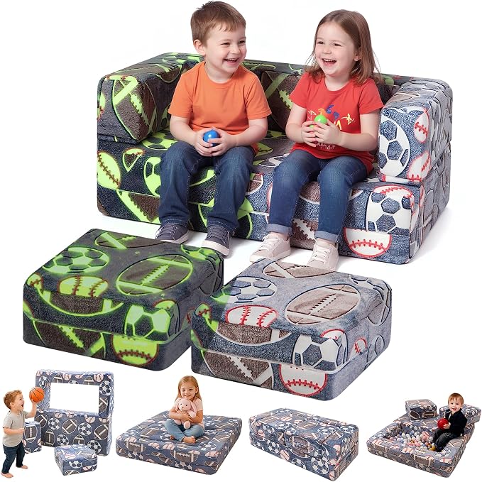 Cvortll Modular Kids Play Couch, Glow in Dark Kids Sofa, Child Sectional Sofa by Cvortll