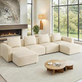 Welzona 132" Sectional Couch, Locked-in Modular Sectional Sofa, Wood Frame by WelzonaDirect