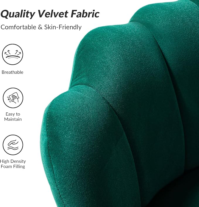 HULALA HOME Modern Velvet Accent Chair - Image 4