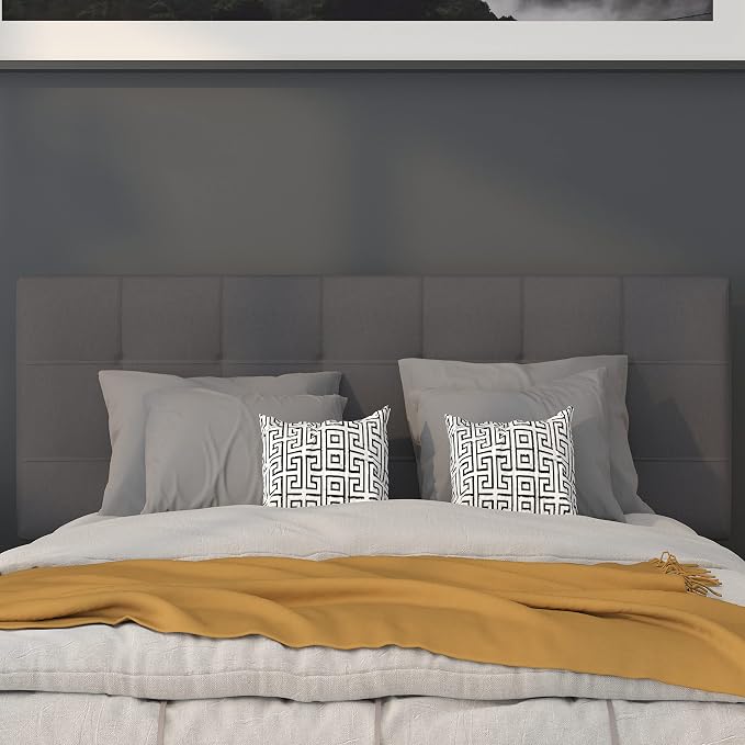 Flash Furniture Bedford Tufted Upholstered Full Size Headboard in Dark Gray - Image 7
