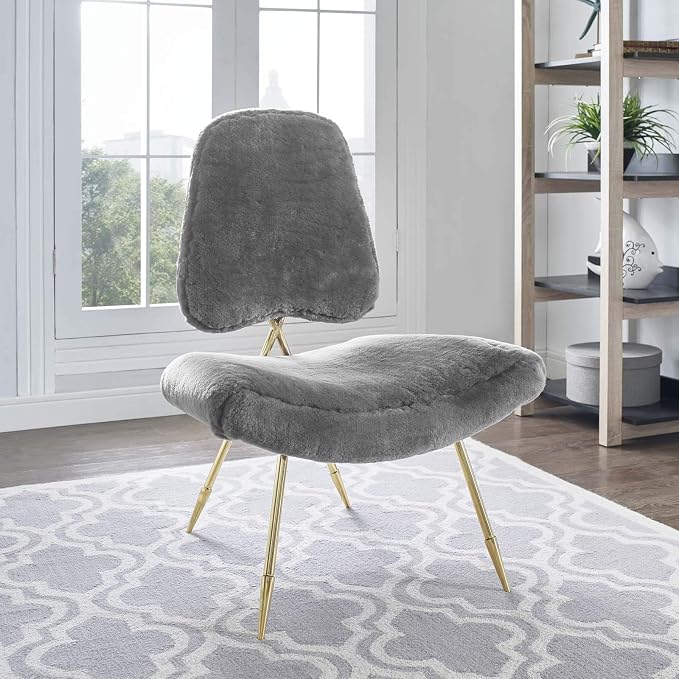 Modern Contemporary Urban Living Room Lounge Club Lobby Accent Chair, Metal - Image 6
