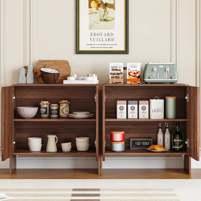 FurSch Fluted Sideboard Buffet Cabinet, Mid Century Modern Storage Cabinet - Image 4