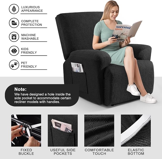 Timeles Recliner Covers Recliner Chair Covers Reclining Couch Covers Sofa - Image 3