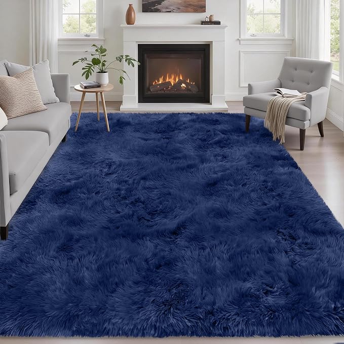 Fluffy 5x7 Area Rugs for Living Room Bedroom: Ultra Soft Shag Rug Non-Slip by Luxturiy