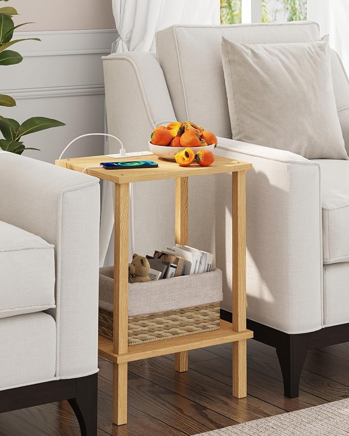 TUTOTAK End Table with Charging Station, Small Side Table with Outlets - Image 5