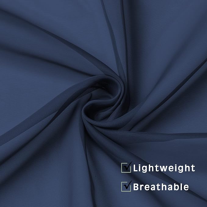 OVZME Navy Blue Sheer Curtains 2 Panel Sets 84" Inch Length - Image 7