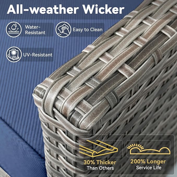 Wicker Patio Furniture Set-9 Pieces All-Weather Wicker Outdoor Furniture - Image 6