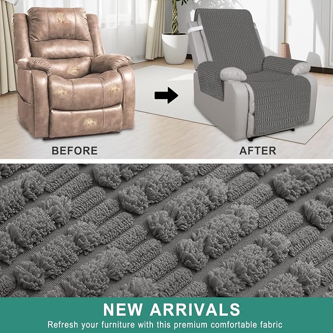 Foxdecor Recliner Chair Covers, Recliner Cover Non-Slip Chair Covers, Washable - Image 4