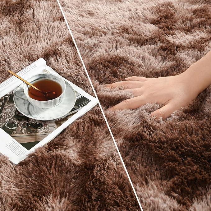Deerhoo Shag Area Rug, 4 X 6 Tie-Dyed Plush Fuzzy Rugs - Image 4