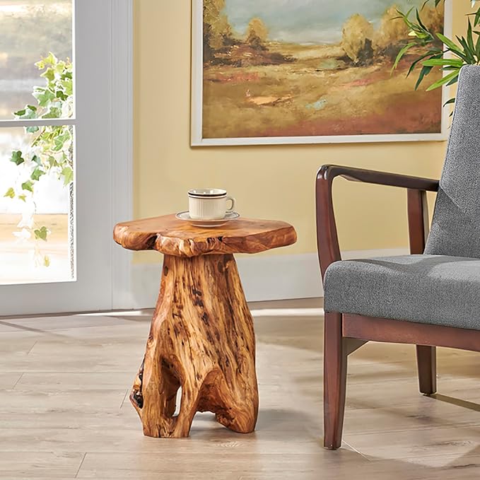 Greenage Cedar Roots Plant Stand Tree Stump End Table 13.5" x 16" x 19" H by Organicwooddesignsexudingvitality