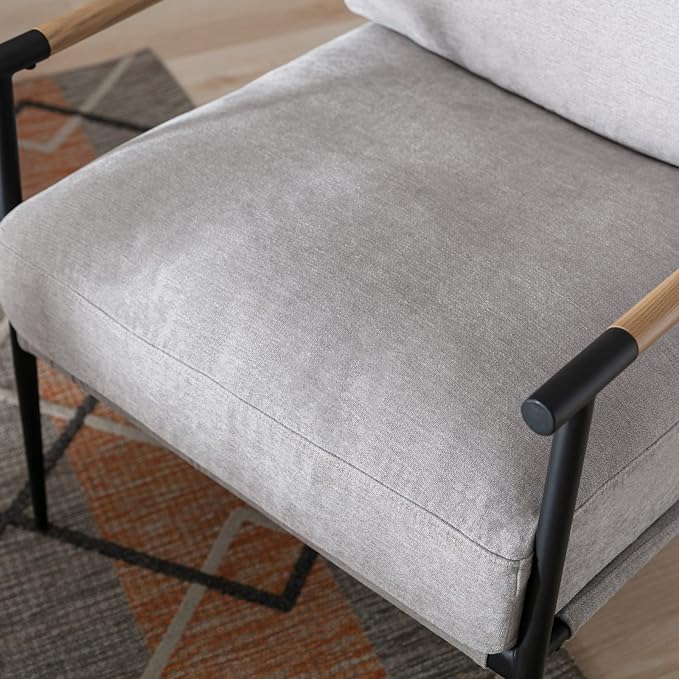 Ya-Home Mid-Century Accent Chair, Soft Armchair Chenille Fabric Lounge Chair - Image 4