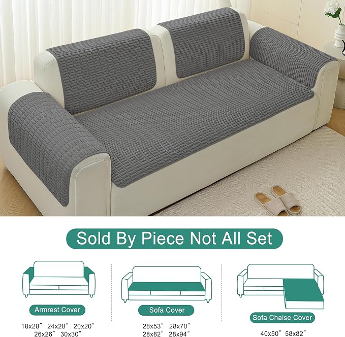 Foxdecor Couch Arm Covers Sofa Arm Cover, Arm Chair Covers Set of 2, Non-Slip - Image 6