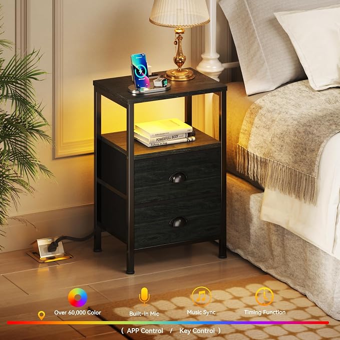 Furologee Nightstands Set of 2, End Tables - Image 4