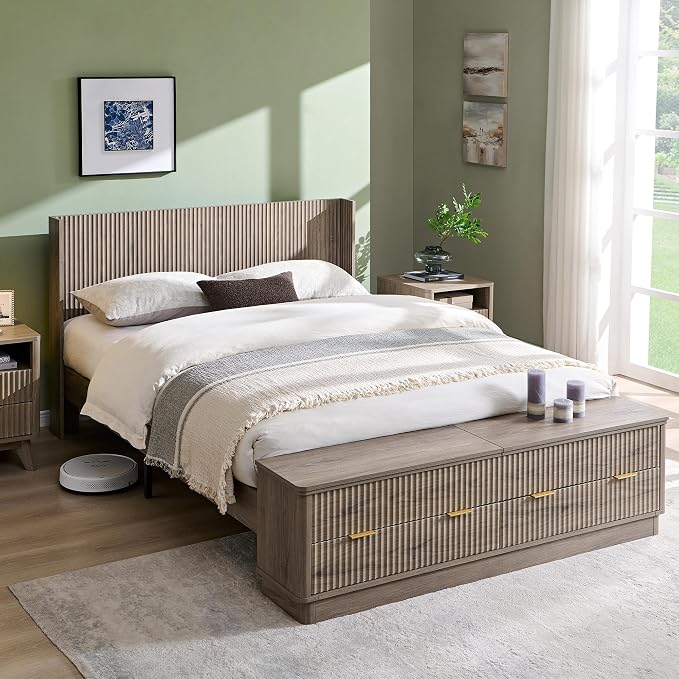 T4TREAM Fluted Queen Size Bed Frame by T4TREAMFurniture