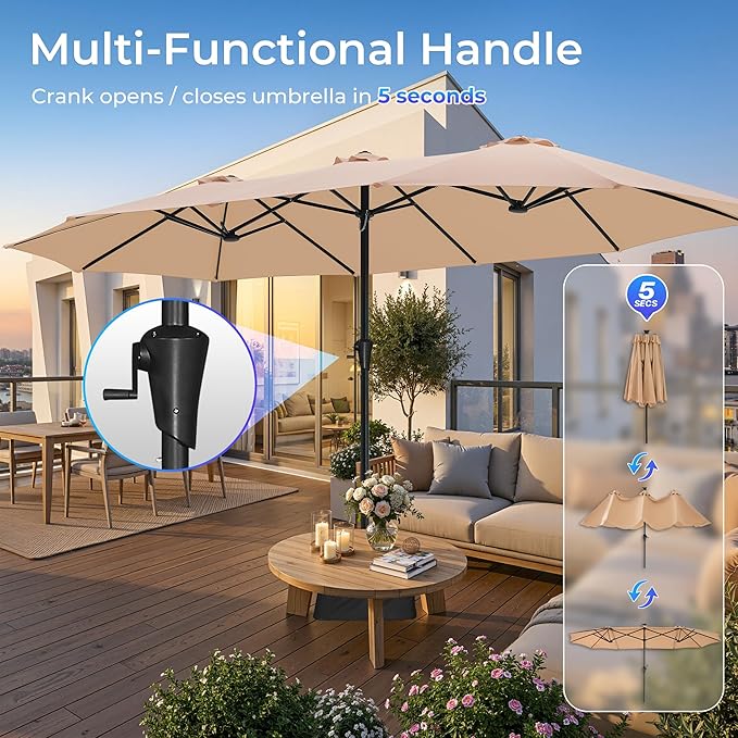 SUPERJARE 15FT Outdoor Patio Umbrella - Image 6