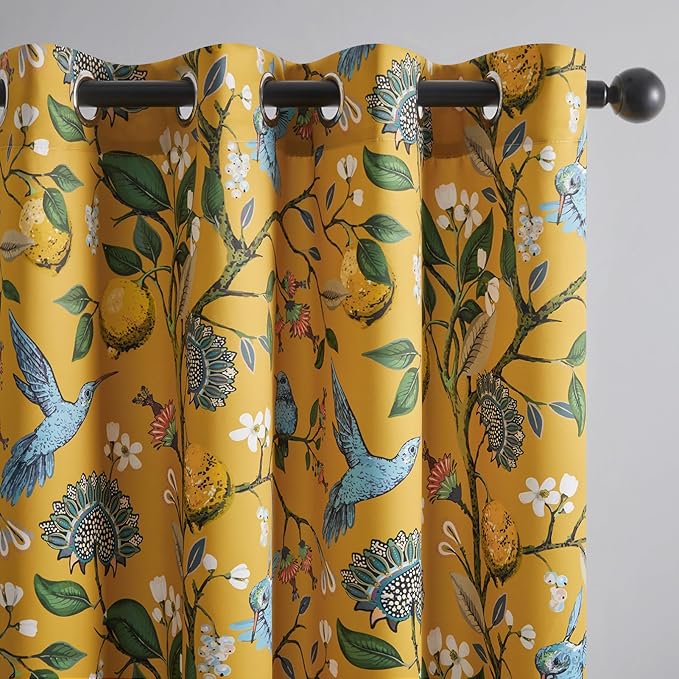 Topfinel Living Room Curtains 72 Inches Long Mustard Yellow Vintage Curtains & by Topfinel