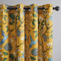 94 Inches Long Custom Satin Window Treatments, Retro Art Deco Floral by Topfinel