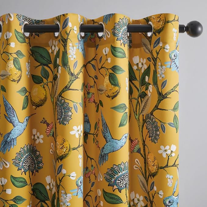Topfinel 105 Inches Long Mustard Yellow Luxury Curtains by Topfinel