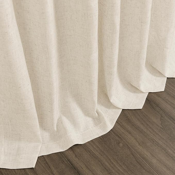 Birch Beige Linen Curtains for Living Room 98 Inches Long Light Filtering Semi - Image 9
