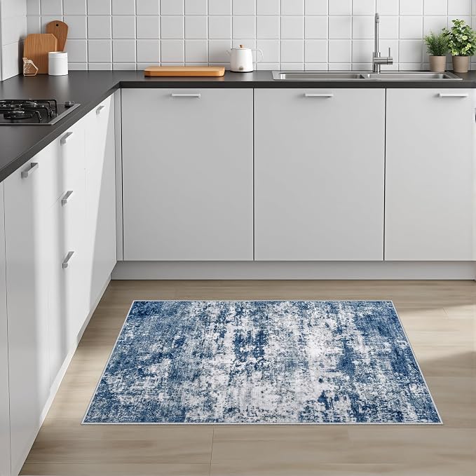 Washable Area Rug 2x3 Entryway Rug: Washable Modern Abstract Soft Thin Rug - Image 3