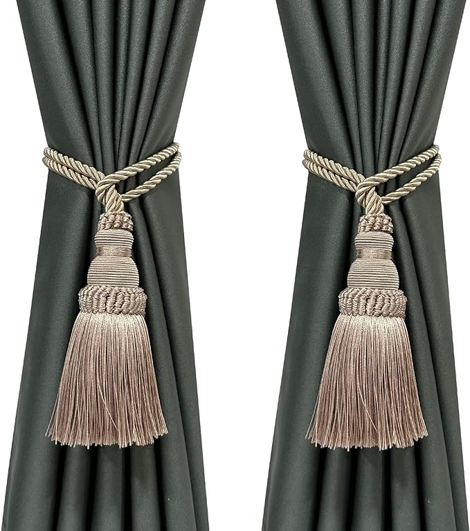 Fenghuangwu 2 Pack Curtain Tie Backs Rope Tassels by fenghuangwu