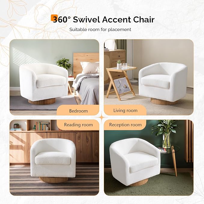 VINGLI 360°Swivel Accent Chair - Image 8