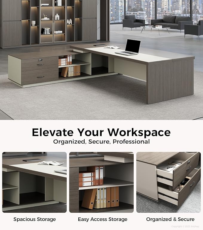 79" L-Shaped Executive Desk - Image 7