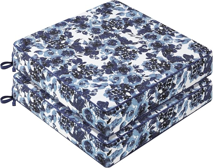 Favoyard Outdoor Chair Cushion 22 x 22 x 3 In Waterproof Pattern Fade Resistant by OutdoorFurnitureAccessories