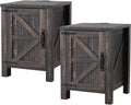 OKD Farmhouse Nightstand Set of 2, 18 Inch Rustic End Table by OKD