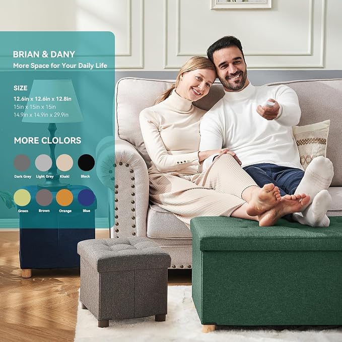 BRIAN & DANY Ottoman with Storage, Small Storage Ottoman - Image 7