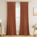 Guken Terracotta 100% Blackout Curtains 120 Inch Length 2 Panels Set Fall by Guken