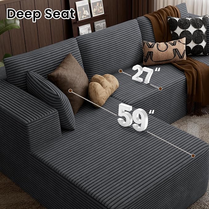 106" Cloud Sectional Boneless Couches - Image 8