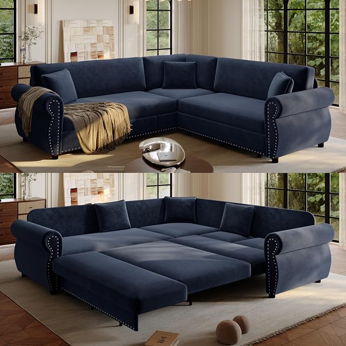 88.2" Sectional Sleeper Sofa by Unknown