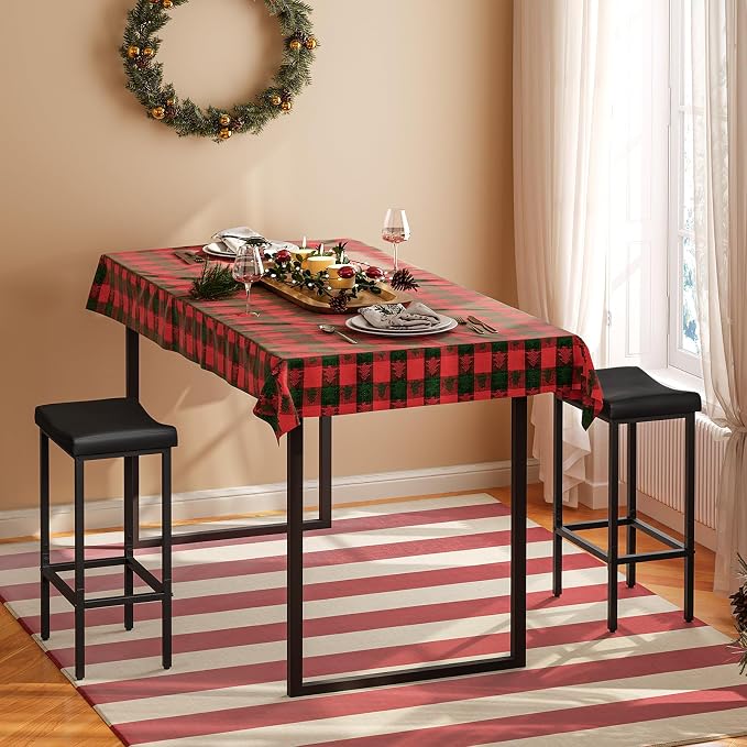 HOOBRO Bar Stools, Counter Height Stools, Saddle Barstools - Image 6