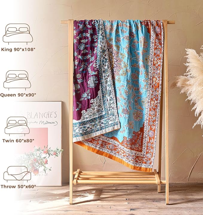 LUTBM Boho Throw Blanket for Couch Sofa Chair Cotton Summer Blankets for - Image 5